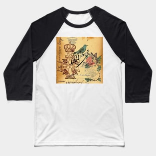 dark academia jubilee vintage cross french bird botanical Baseball T-Shirt